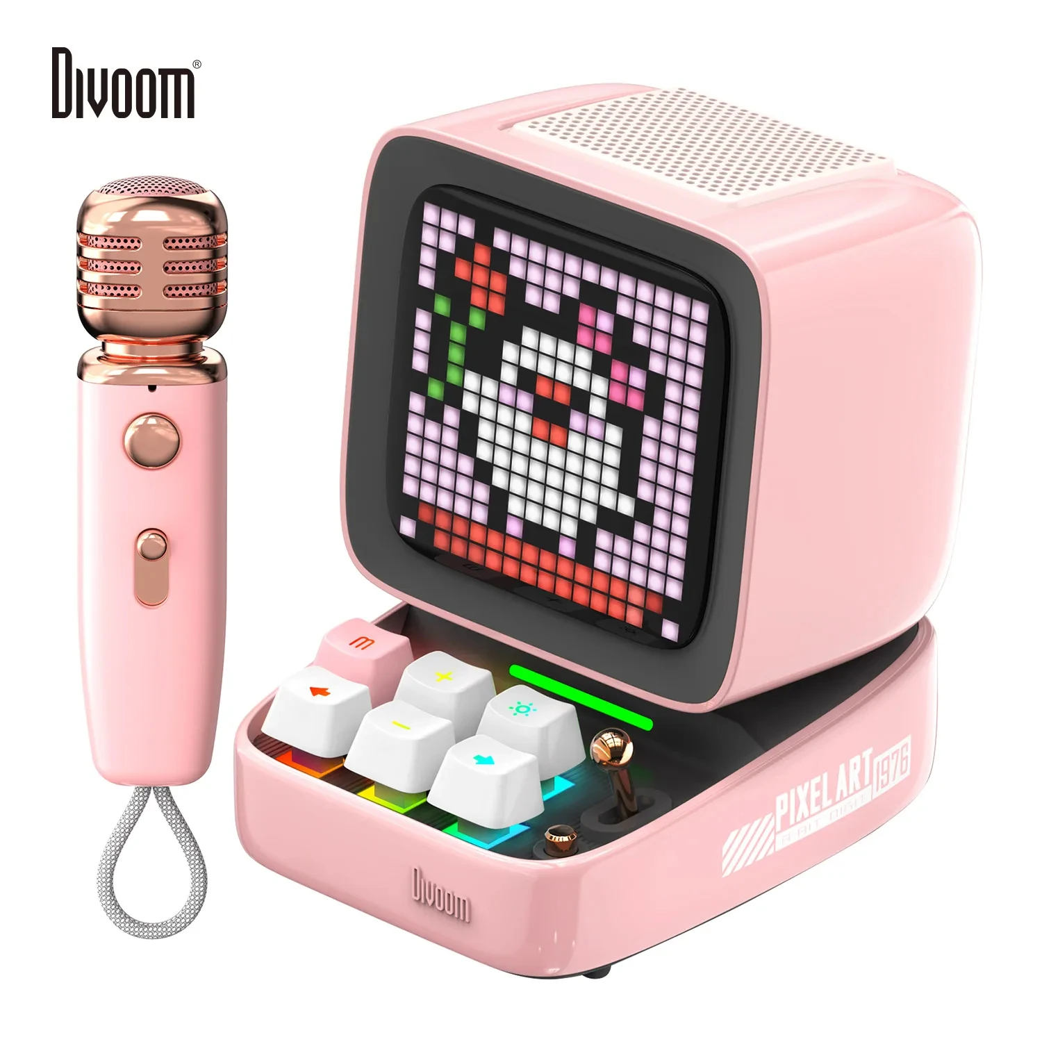 Divoom Ditoo-Mic Bluetooth スピーカー、カラオケマイク付き