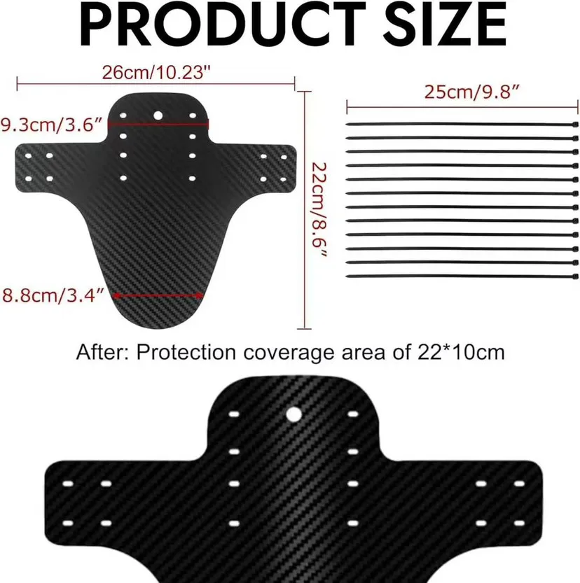 Mountain Bicycle Fenders Plastic carbon fiber Colorful Front /rear Bike Mudguard Mtb Bike Wings Mud Guard Cycling Accessories ﻿ image 6