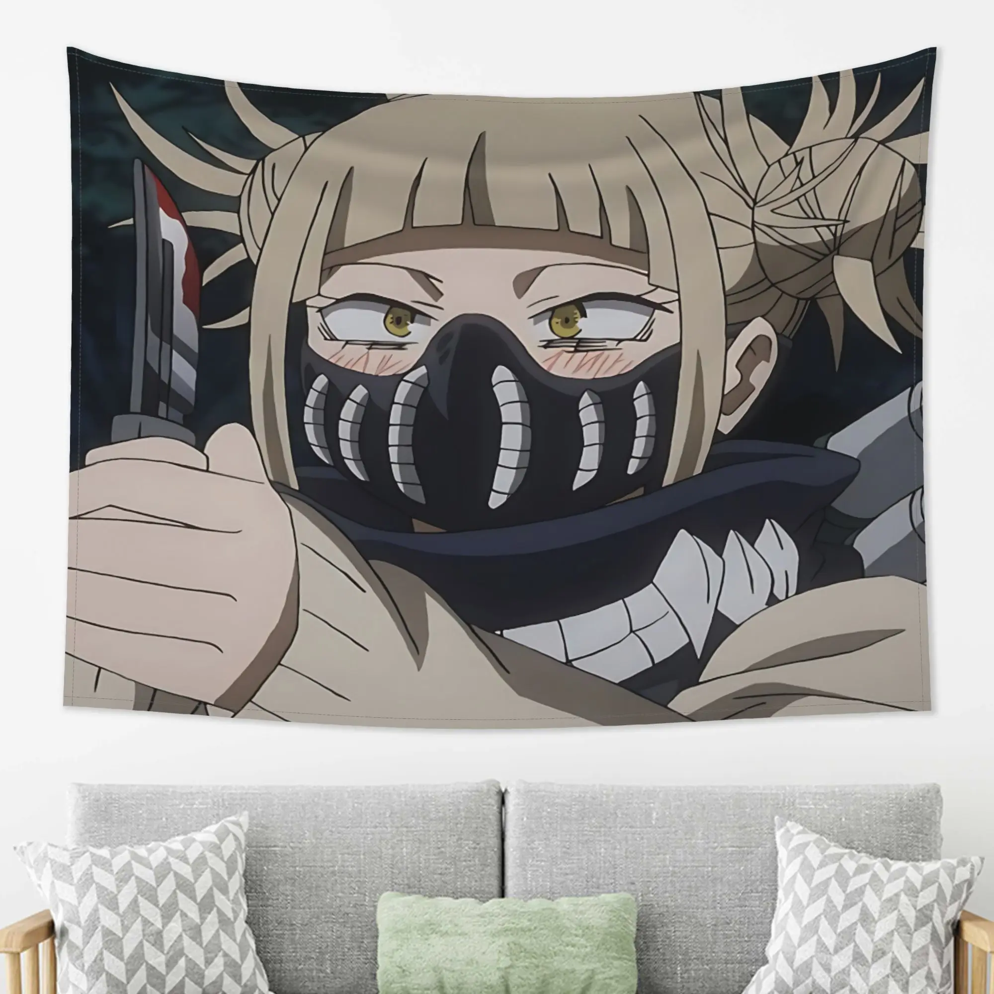 VIKAMA Crosses My Body Anime Tapestry, My Hero Academia Wall Hanging for Bedroom Living Room Home Decor