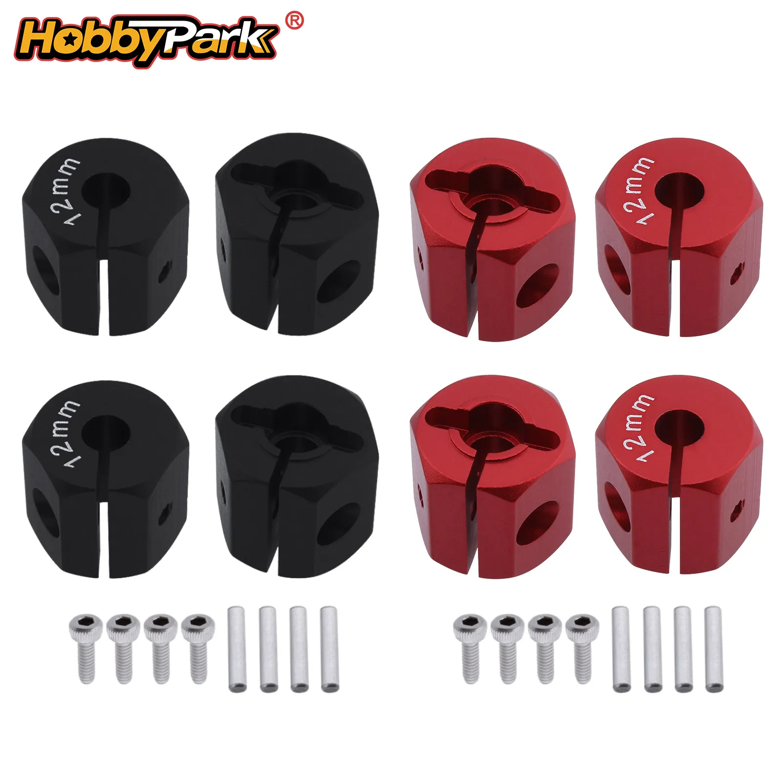 HobbyPark 12mm Hex Wheel Hubs Spacers Extension Adapter Offset for 1/10 RC Crawler Truck Buggy 4pcs