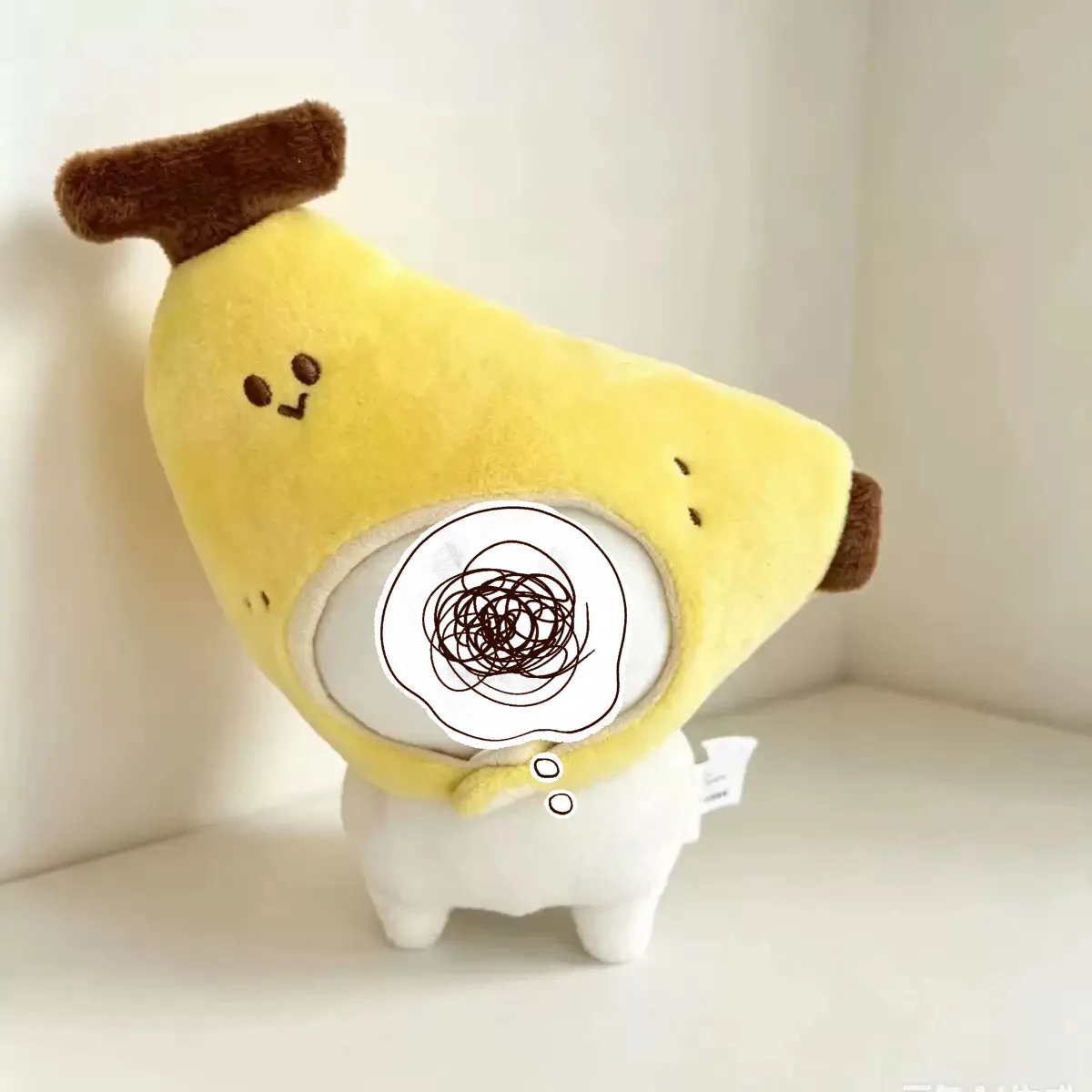 Banana Head Doll Outfit, Simulated Fruit Versatile Hat, Plush Doll Decorative Replacement Costume