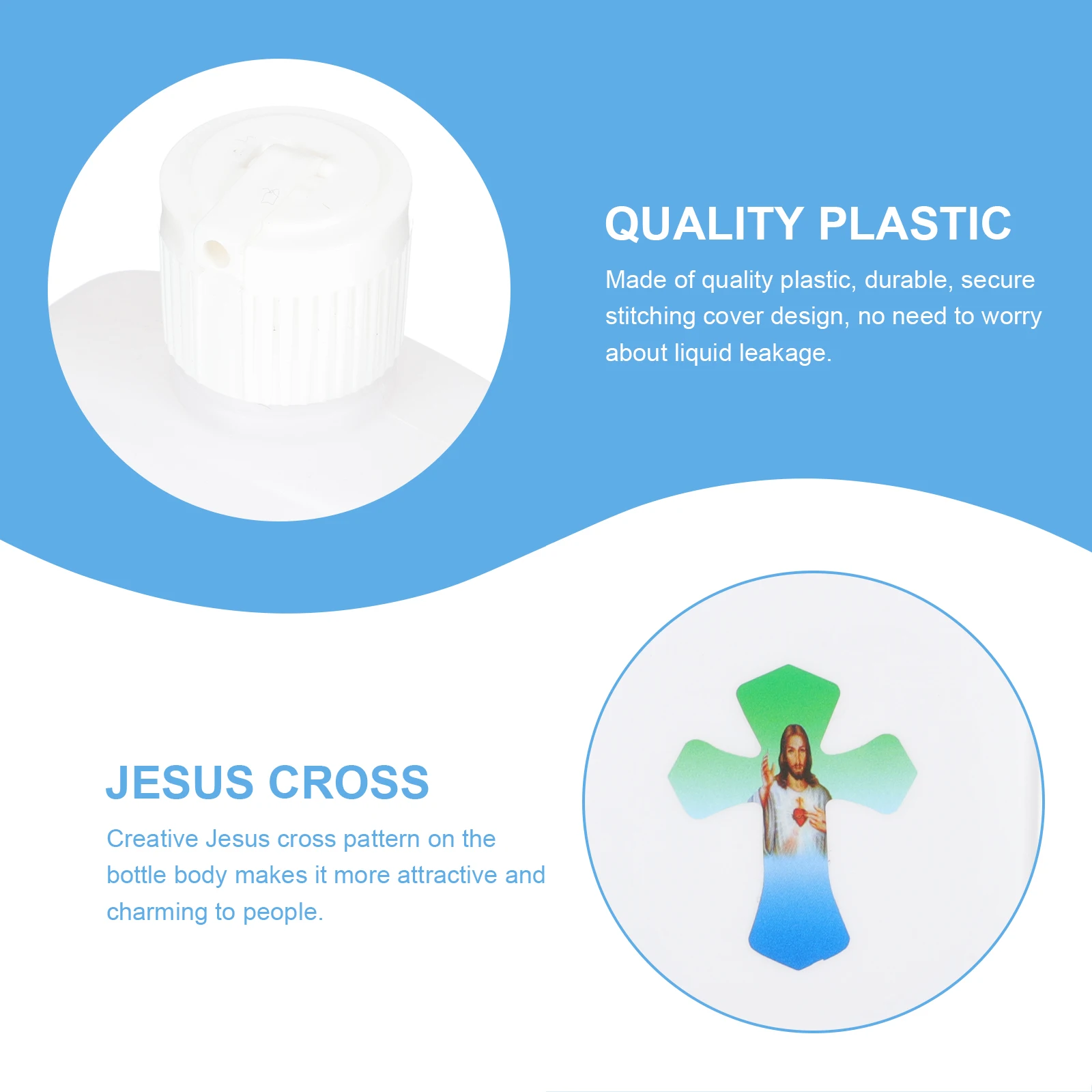

6 Pcs Holy Water Bottle Catholic Decorative Containers Refillable Little Wedding Christian Party Favors Elegant Small PE