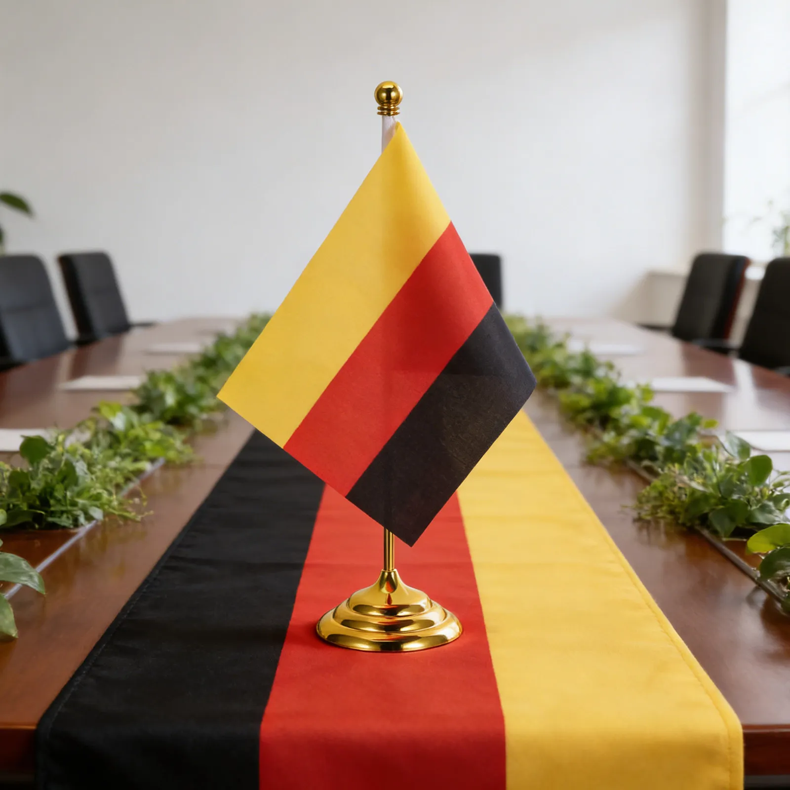 Germany Mini Table Flag with Iron Stand Conference Room Decoration Office Meeting Display Desk Flag Pole Holder International