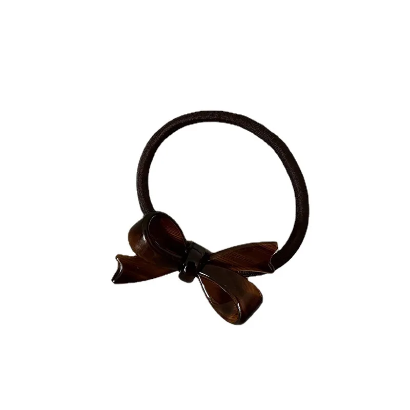 Acetate Bow Sweet Elegant Hair Rope Hair Ring Rubber Band Ponytail Headdress Flower Hair Accessories Hair Band for Hair Ties