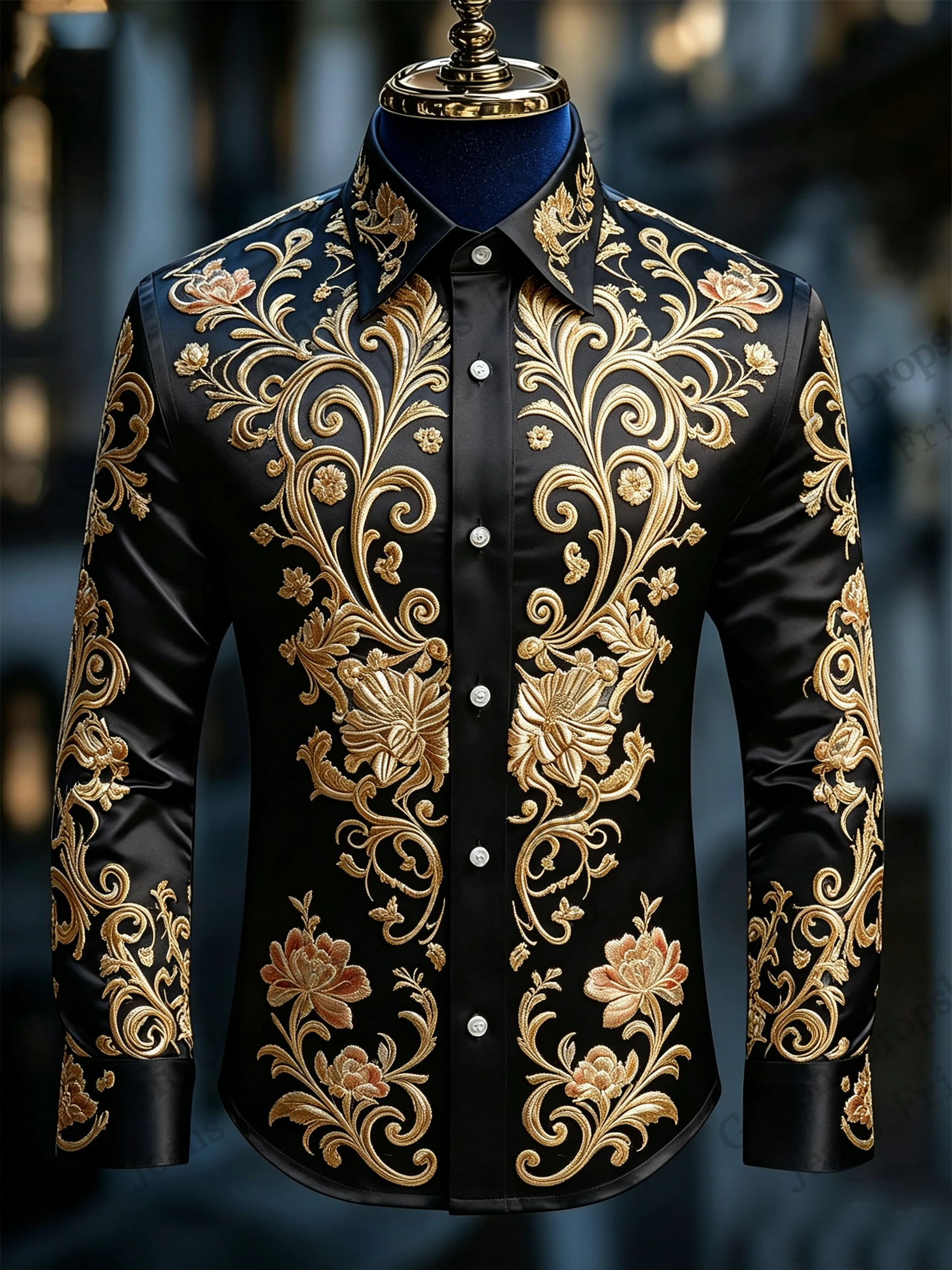 Long Sleeve Button Up Western Cowboy Elegant Casual Shirt Vintage Flower 3d Print Hawaiian Shirt Men Women Fashion Blouse Slim