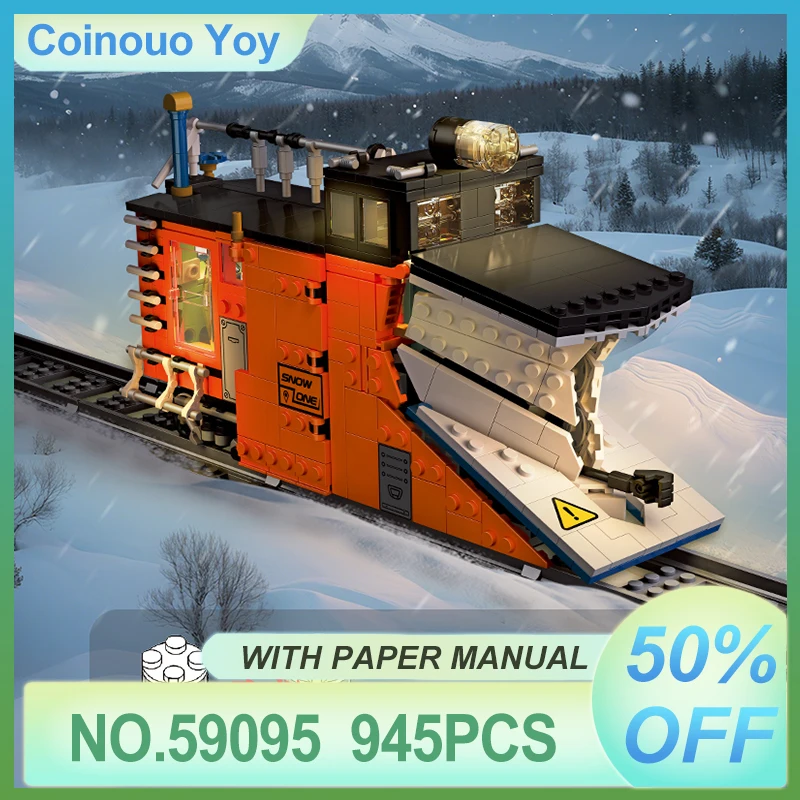 

Personalized JIESTAR 59095 Snow Shovel Train Blocks With Light Track Model Building Brick Puzzle DIY Toy Chrismas Gifts Boys Kid