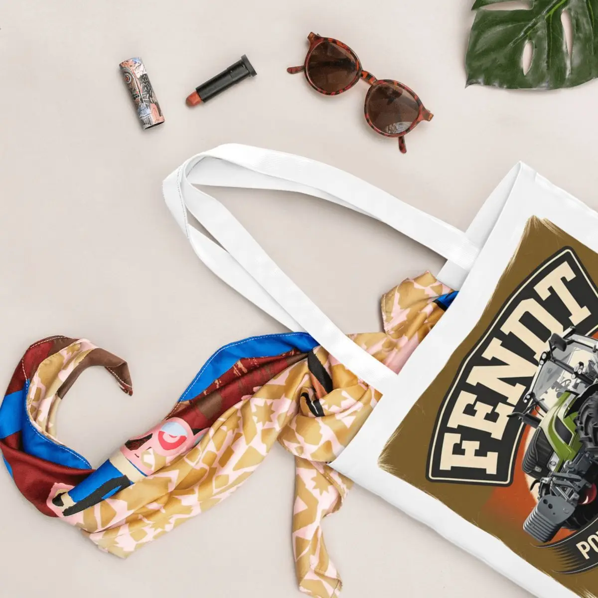 Fendt Tractor Power لا يمكنك إيقاف أكياس التسوق القماشية حقيبة حمل قابلة للطي للسيدات حقيبة كتف للسفر #5