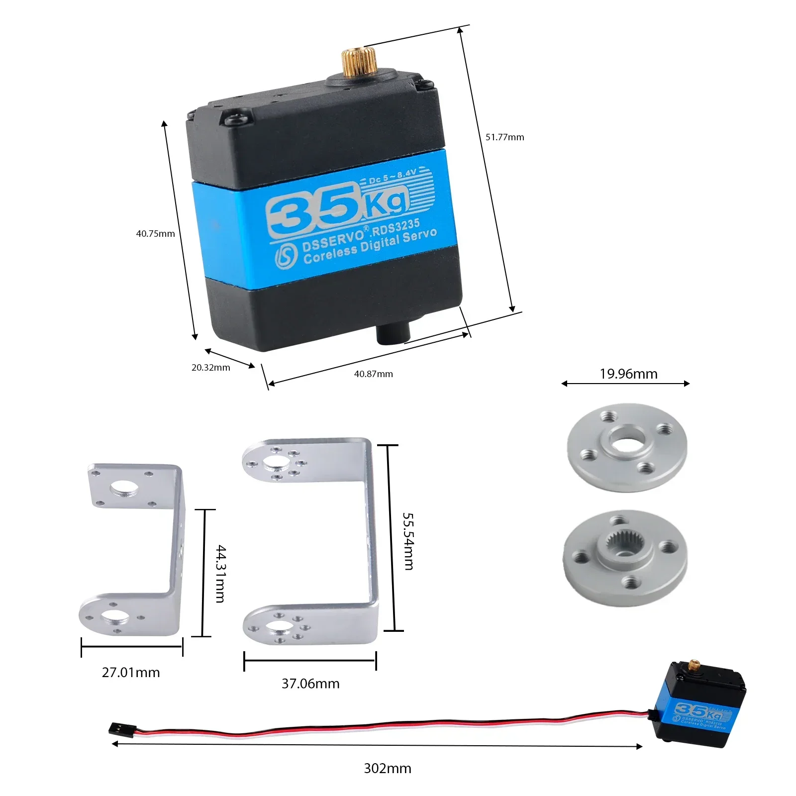 RDS3235 Digital Servo 35kg 180/270 Degree Metal Gear Coreless Motor for Remote Control Robot RC Car Truck Boat Hight Torque Toys