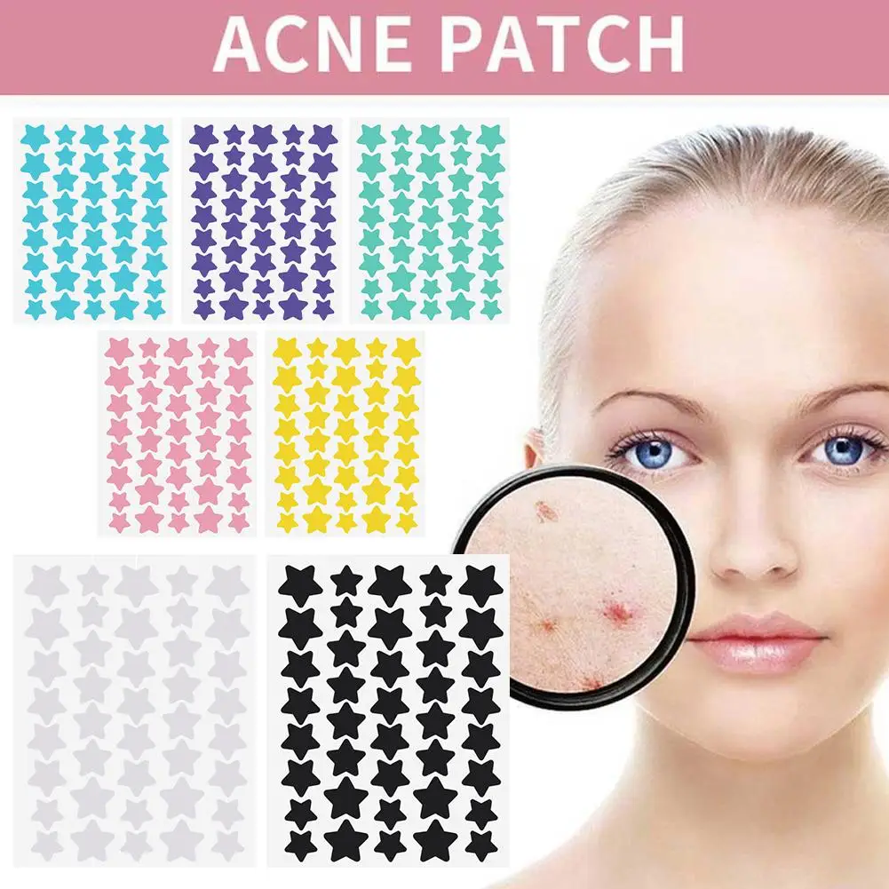 Coração bonito estrela em forma de acne tratamento adesivo, invisível acne cobrir remoção, espinha remendo, cuidados com a pele, colorido, 40pcs