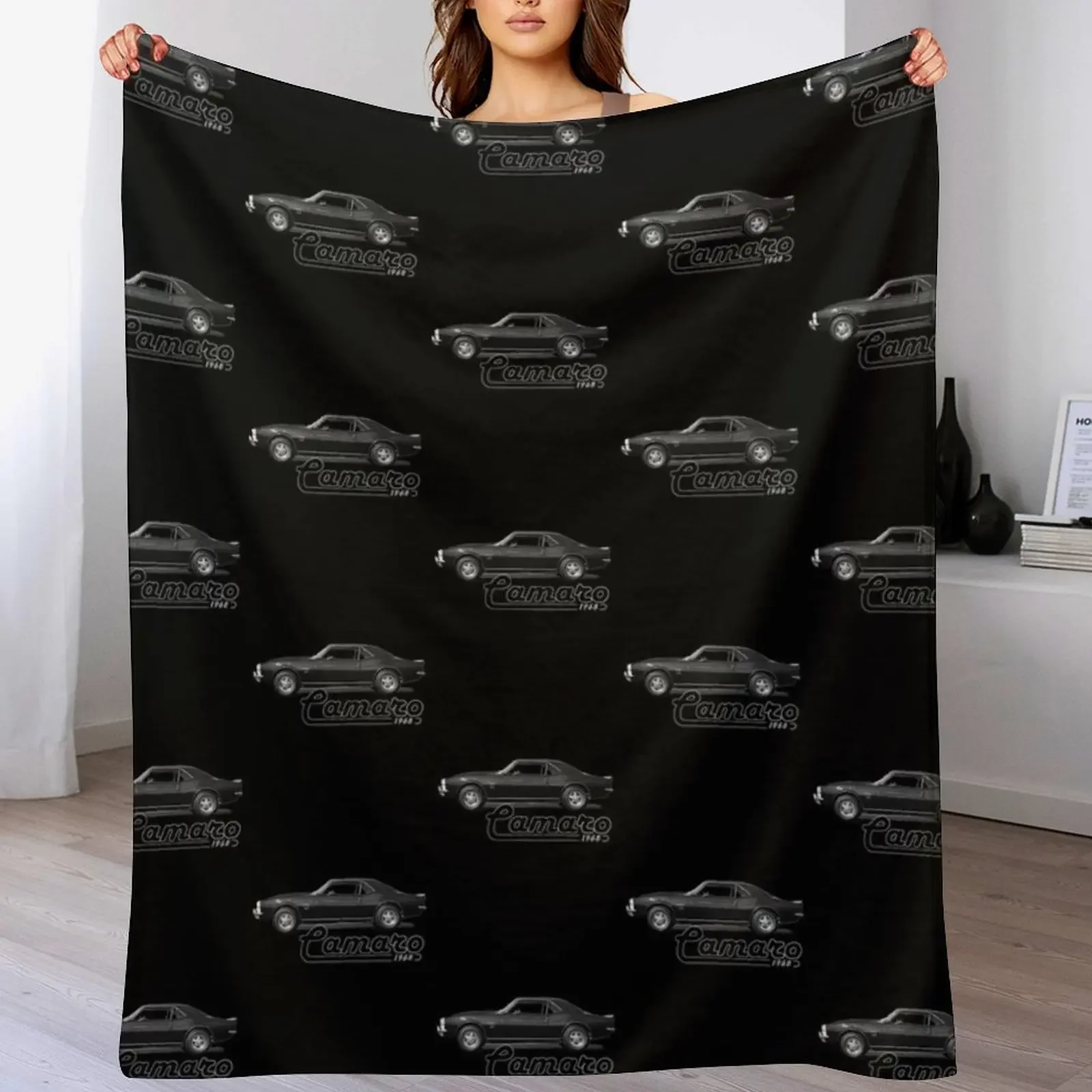 

R Built Men's 1968 Camaro Throw Blanket Faux Fur Soft Warm Blanket for Bed