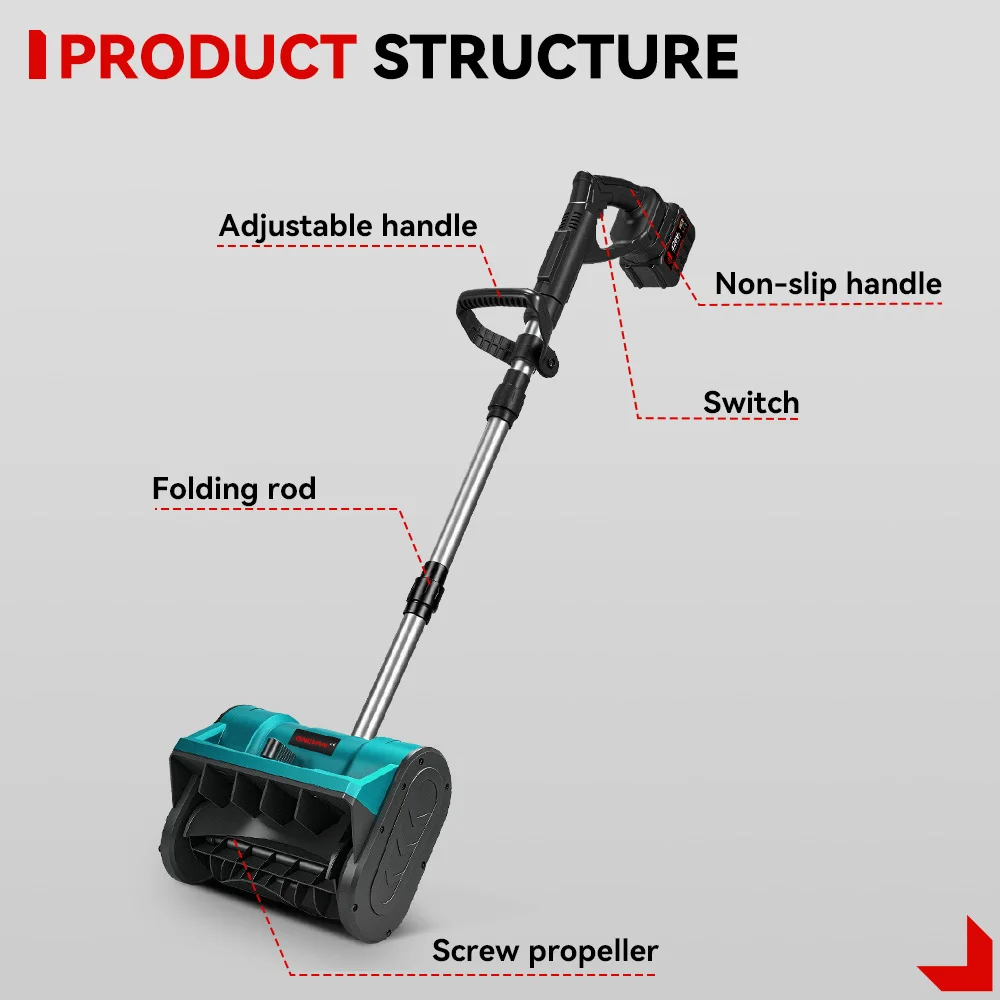 ONEVAN 3000 واط فرش محراث الثلج الكهربائية اللاسلكي يده ساحة الشارع تنظيف الثلوج أدوات كهربائية ل ماكيتا 18 فولت بطارية دبوس