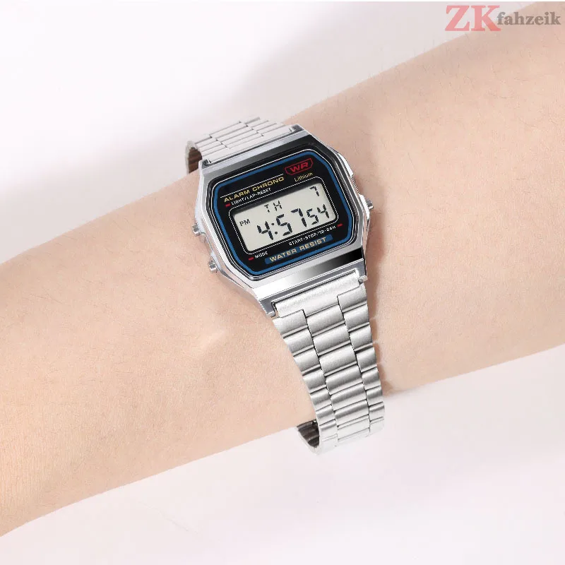 18mm Strap for Casio F-91W Gold Stainless Steel Watchband for F84 F105/108 SGW400/A158W/168 AE1200/1300 Steel Wrist Bracelet