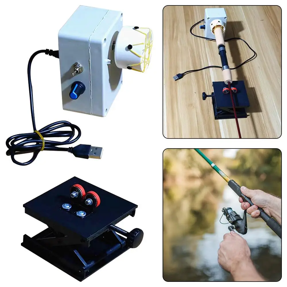 Fishing Rod Building Winding Machine Epoxy Coater Adjustable Rate Winding Fishing Automatic DIY Machine Tools G0C4