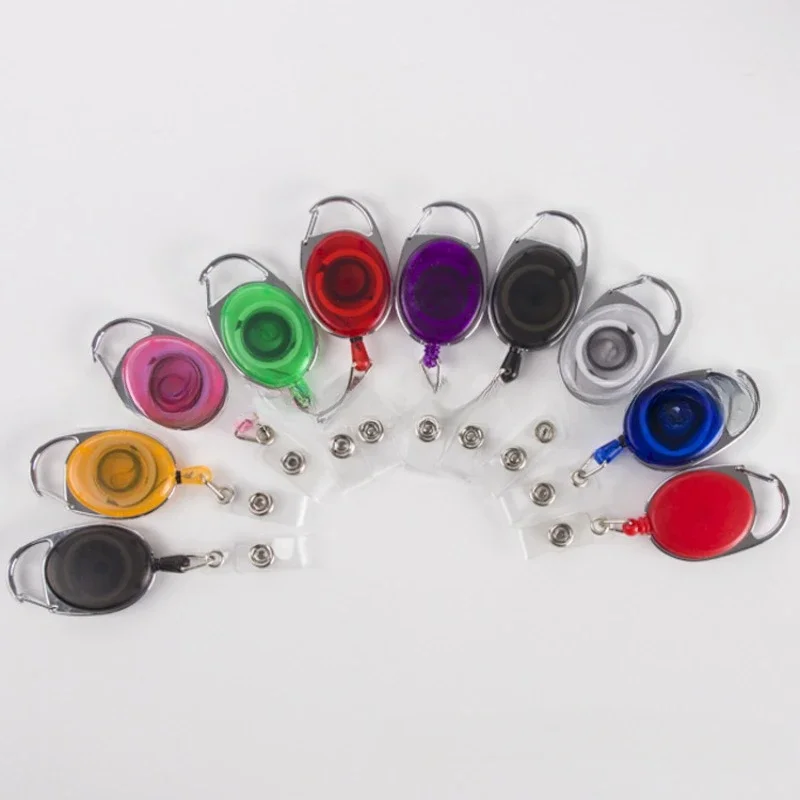 1Pc Plastic AntiLost Keychain Retractable Keychain ID Card Holder Keyring Key Chain Badge Reel Credential Holder Multifunctional