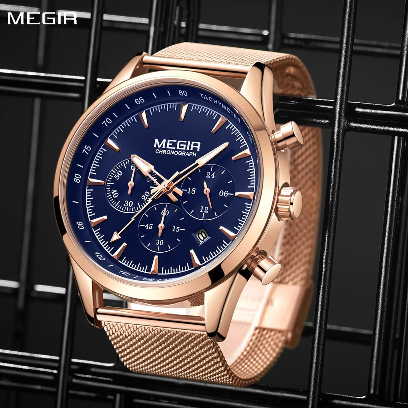 

Business Man Wristwatch Date Chronograph Waterproof Luminous Luxury Men Watch Stainless Steel Quartz Men's Watches Male