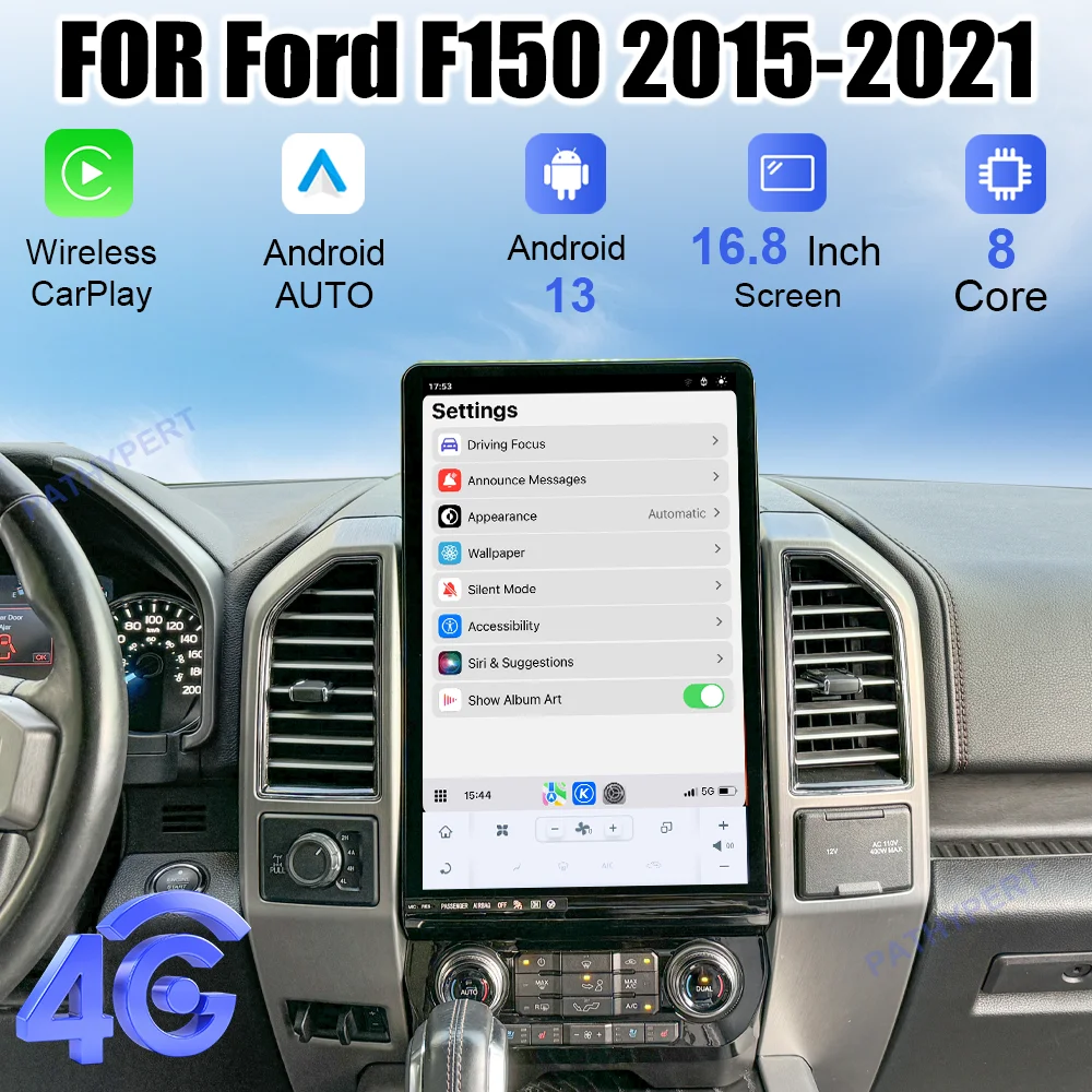 

Android 13 16.8" Qualcomm Car Radio Carplay Screen For Ford F150 2015-2021 Multimedia Player GPS Bluetooth Head Unit 4G DSP WIFI