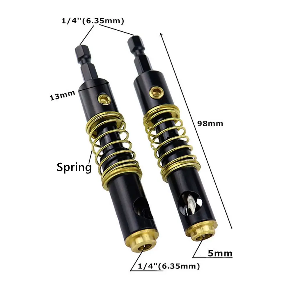 HSS4241 Hex Shank Self Centering Door Lock Hinge Drill Bit Pilot Hole Tool Hinge 5mm 1/4