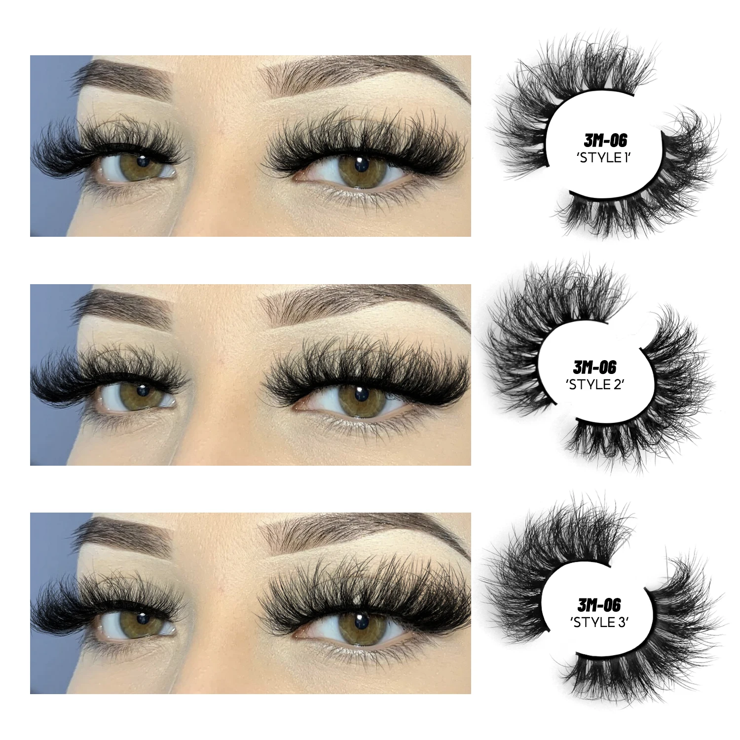 Lasvirey Puszyste Rzęsy Grube Rzęsy Kocie Oko Mieszane Style Rzęsy D Curl Miękkie, Delikatne Rzęsy 8D Objętościowe Sztuczne Rzęsy do Makijażu