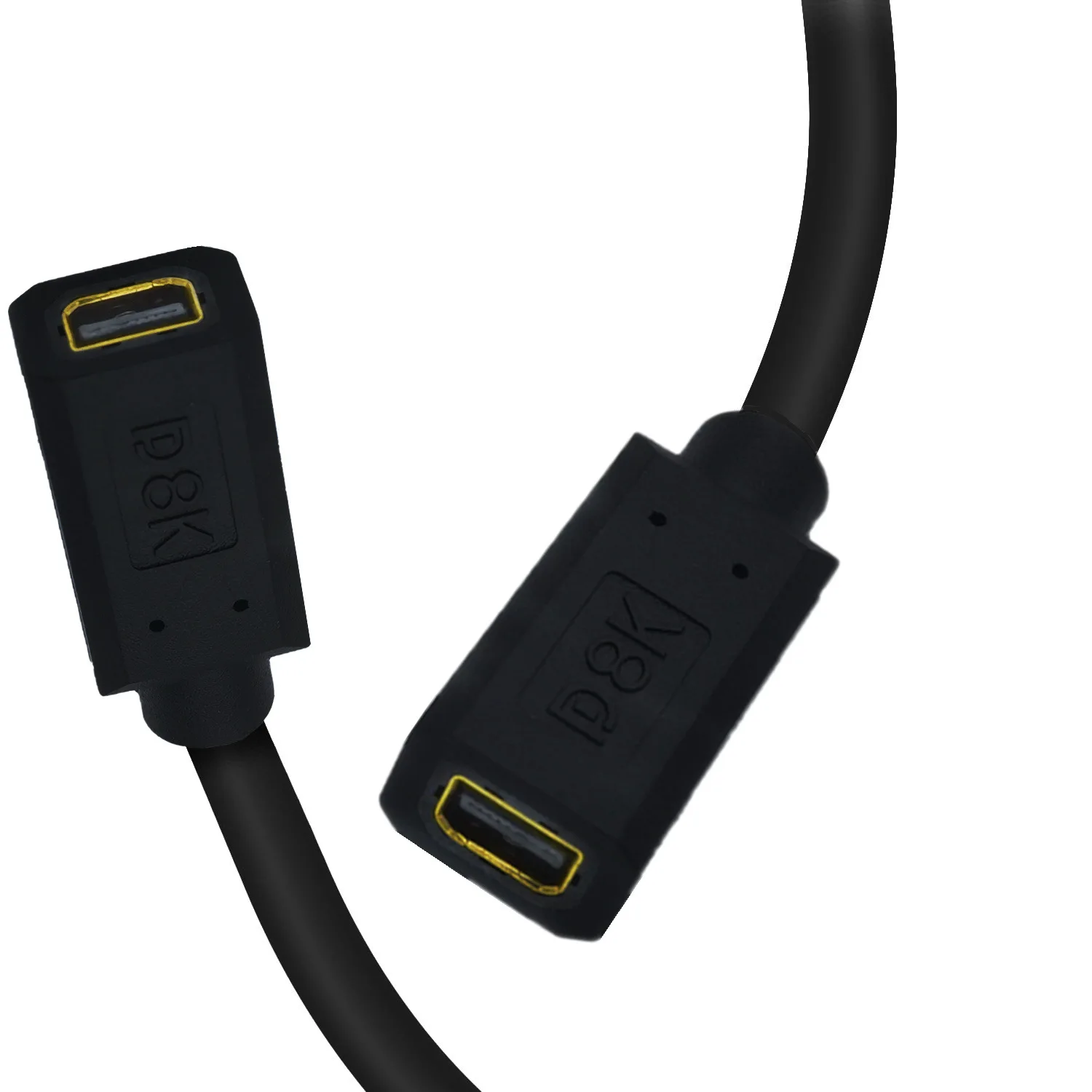 1.4 فولت 8K/60Hz 4K/144Hz دعم ميني ديسبلايبورت أنثى المقبس لوحة جبل إلى ميني ديسبلايبورت أنثى تمديد كابل-0.3 متر