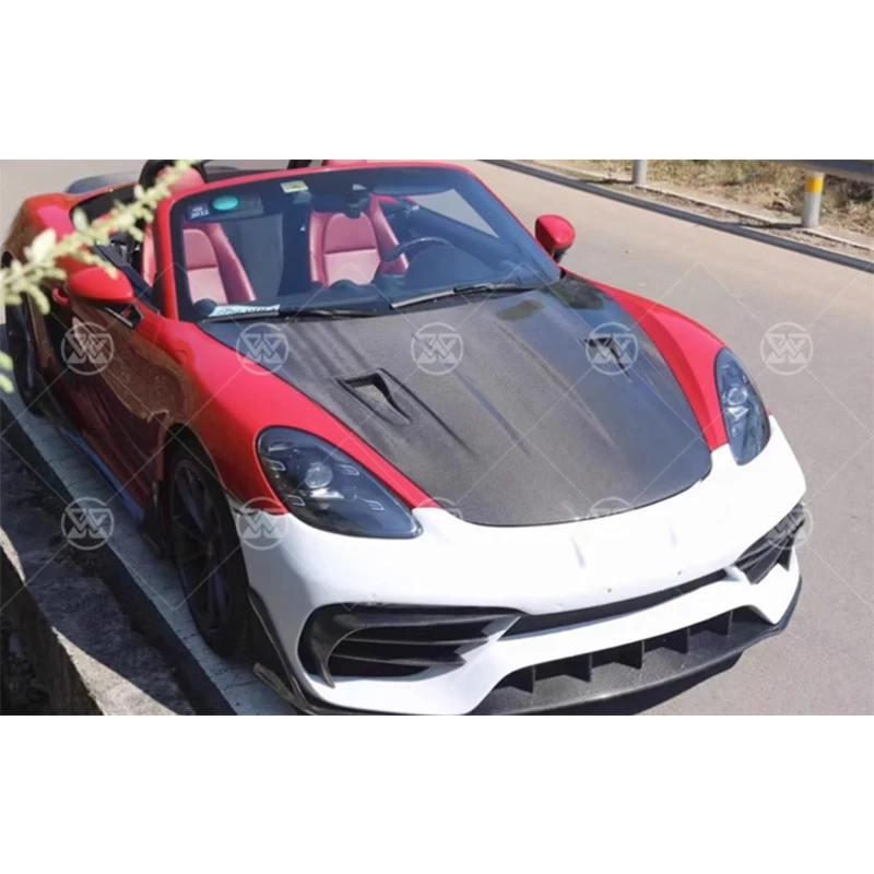 

Carbon Fiber Front Bonnet Engine Cover For Porsche 718 981 Car Hood Air Vent Trim Auto Parts Body Kits