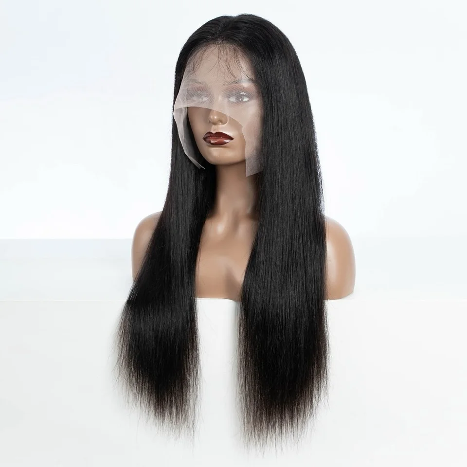 

Натуральные шелковистые прямые синтетические парики с кружевной передней частью для чернокожих женщин, длинные 24 дюйма, 13x4, прозрачные кружевные парики, легко надевать