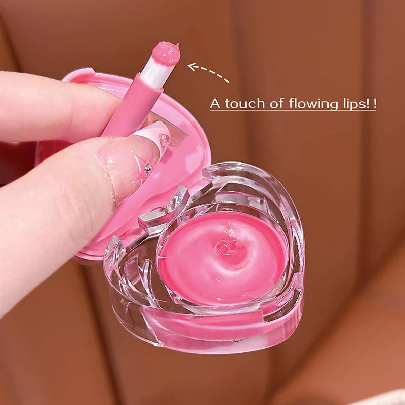 الحب شكل اثنين من لهجة قناع الشفاه الوردي ترطيب هلام الشفاه بلسم سطع مرآة الشفاه الصقيل الخريف/الشتاء الجمال ماكياج الشفاه الرعاية 7 جرام