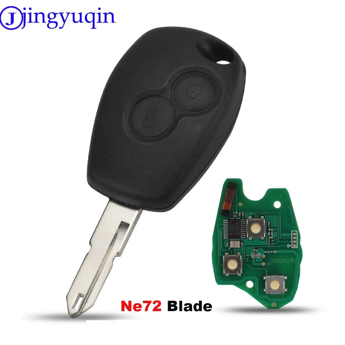 Jingyuqin clave remoto 2 botones para Renault Duster Modus Clio DACIA Logan Sandero Kangoo 433MHz PCF7947 PCF7946 Chip