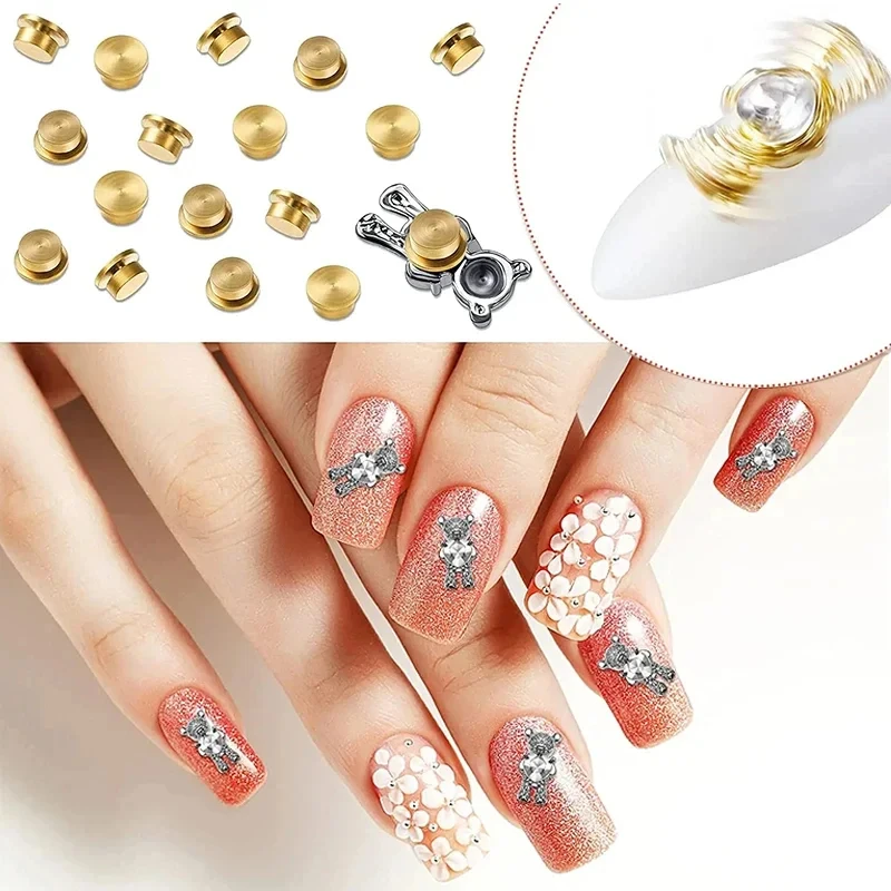 Rotatable Nail Spinner Charms,3D Metal Nail Swivel Studs,Revolving Nail Decorations for DIY Nail Art Manicure Design