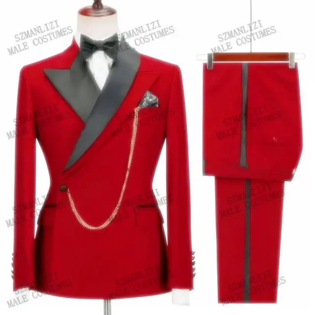 Classic Men's Suit Casual 2-piece Set Gentleman Costume Wedding Suits Set Fit Wedding Groom Wear Men's Business for Men