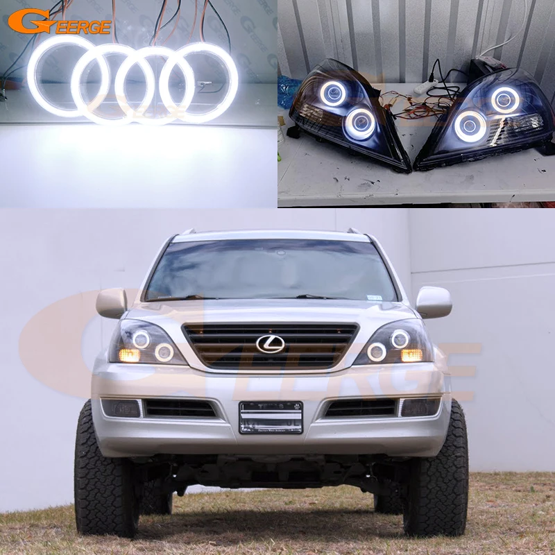 For Lexus GX 470 GX470 J120 2003 2004 2005 2006 2007 2008 2009 Ultra Bright COB Led Angel Eyes Kit Halo Rings Car Accessories