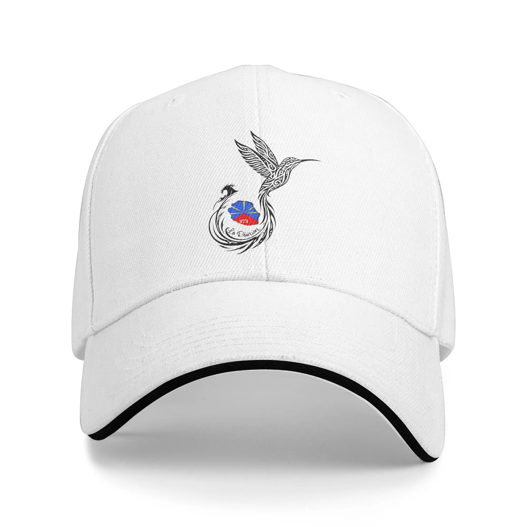 Colibri Hummingbird La Reunion 974 Sandwich Caps Unisex Vintage Baseball Caps Tribal Washable Sun Caps All seasons Hat Adult