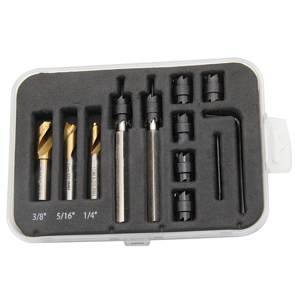 

For Repair Work Countersink Bit Set Cobalt Drill Bits 13pcs Welding Drill Kit Carbon Steel Cutter Flat Shaft Design