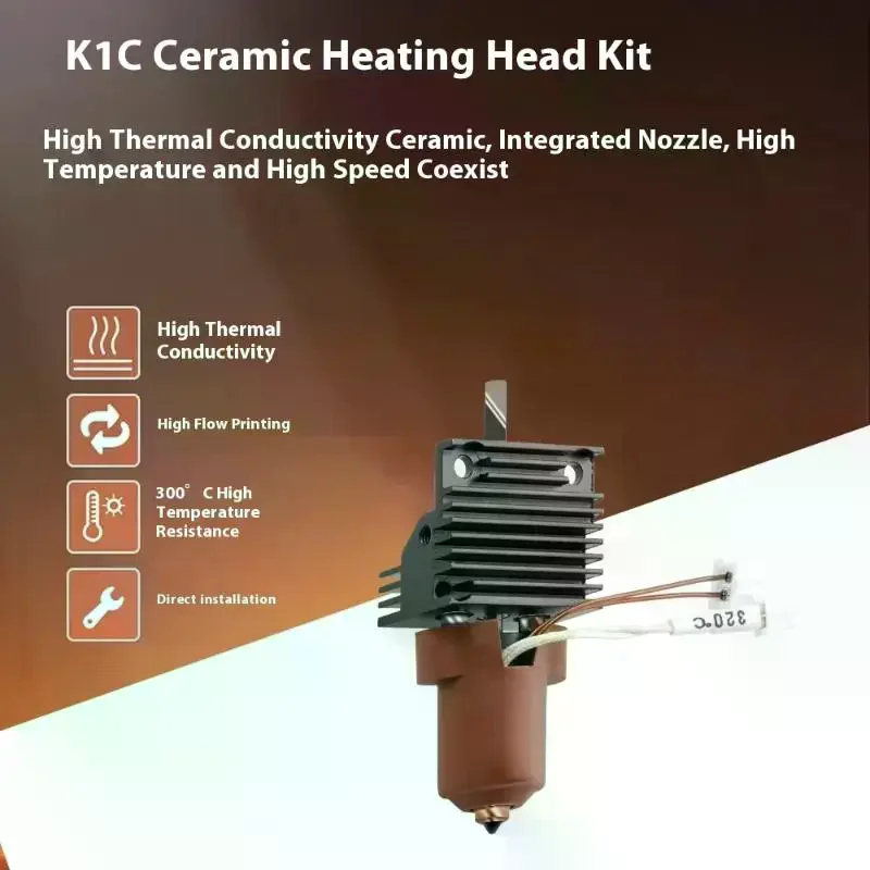 Quick Swap Ceramic Heating Block Kit For Bambu Lab K1C / K1 Max, 0.4mm Nozzle Hotend 3D Printer Parts