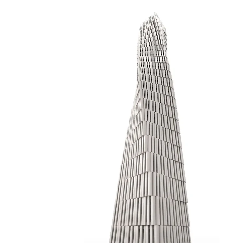 MOC-152436 Bausteine Dubai Cayan Tower Infinity Tower City View Architektur Kreatives Spielzeug DIY Geburtstag Weihnachtsgeschenk