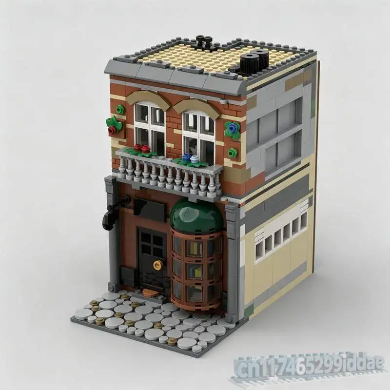 826PCS Vintage Book Shop Modular Building Blocks Model Creative Architecture DIY Assembly Street Scene Decoration Display Gifts