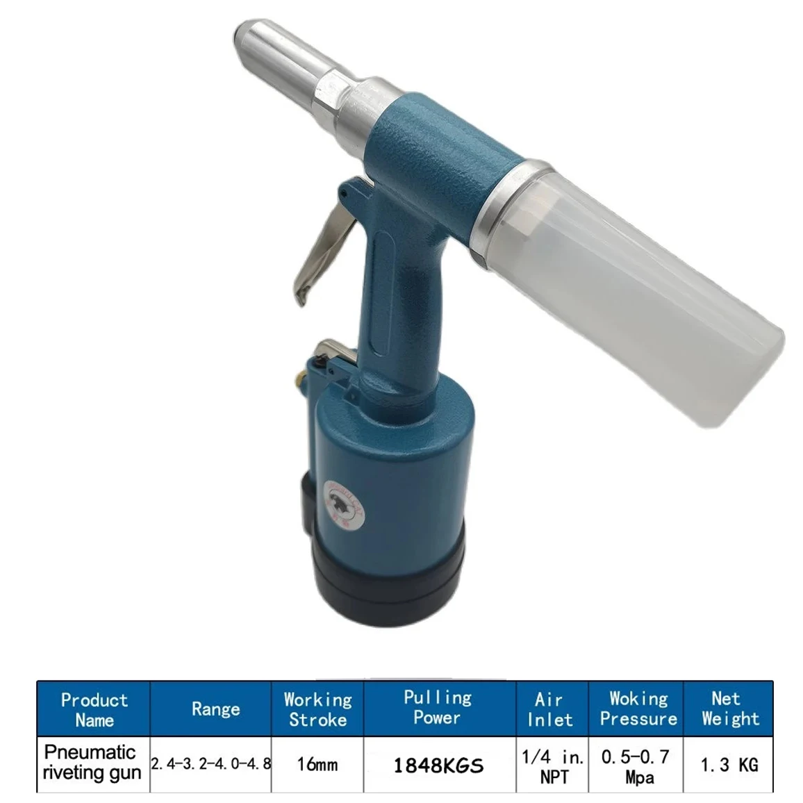 Pneumatic Tool Three-jaw Air Riveter Heavy Duty Pneumatic Riveting Gun - 2.4/3.2/4.0/4.8 Capacity, Industrial Nail Riveting Tool