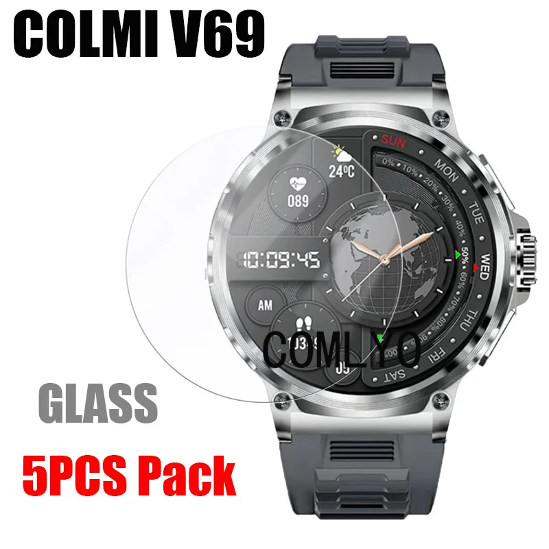 5pcs For COLMI V69 Smart watch Glass Screen Protector Tempered 9H 2.5D Film