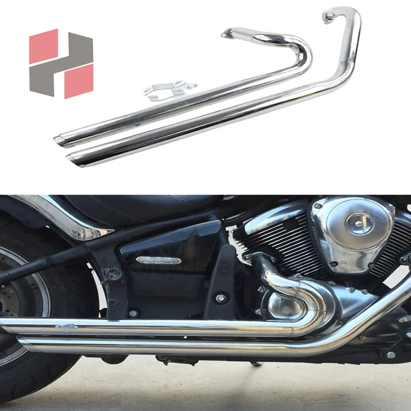 For Kawasaki Vulcan 900 S EN900 VN900 S900 All Years Motorcycle Exhaust Pipe Aerofluxus Vent Pipe With Muffler Silencer Baffles