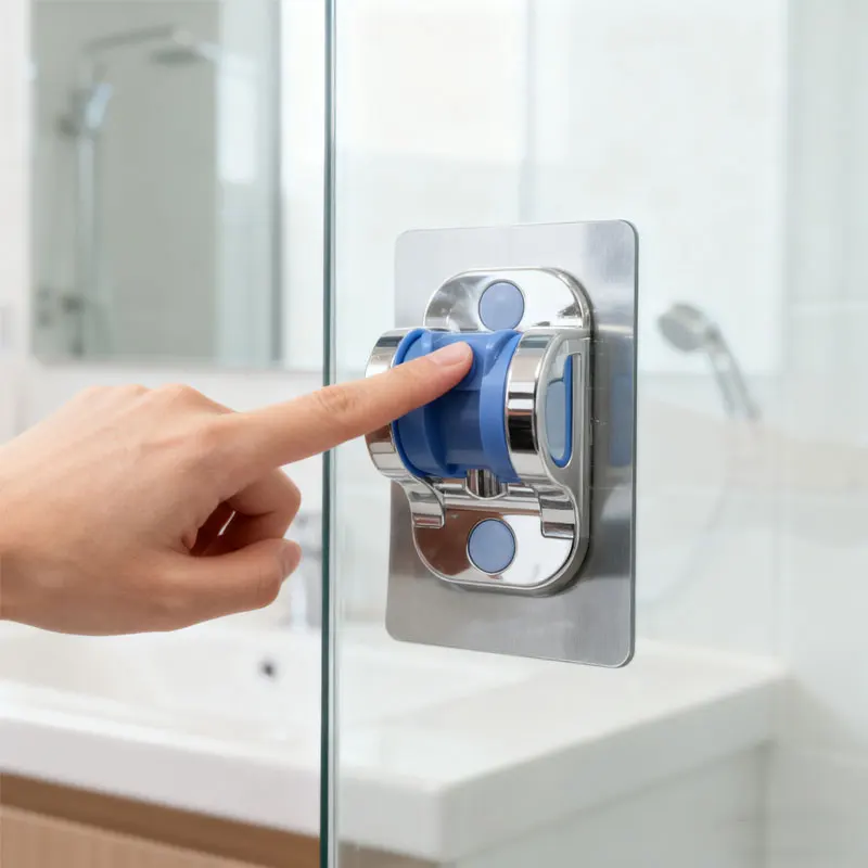 Non-drilling Showerhead Bracket Adjustable Showerhead Hanger Bathroom Shower Accessories Rain Shower Lotus Pod Fixed Wall Base