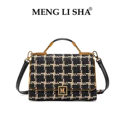 Light luxury brand women's handbag 2025 new autumn and winter plaid bag, high-end texture single shoulder diagonal cross bag