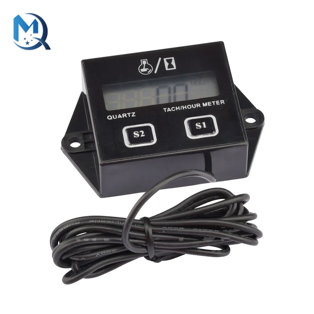 Wholesale Waterproof Digital Engine Tach Hour Meter Tachometer Gauge Engine RPM LCD Display For Motorcycle Stroke Engine Boat