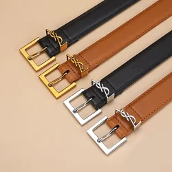 2025 New Light Luxury Simple Women Slim Decorative Solid Leather Belt with Pin Buckle Fashion Ladies Waistband Ideal for Pants