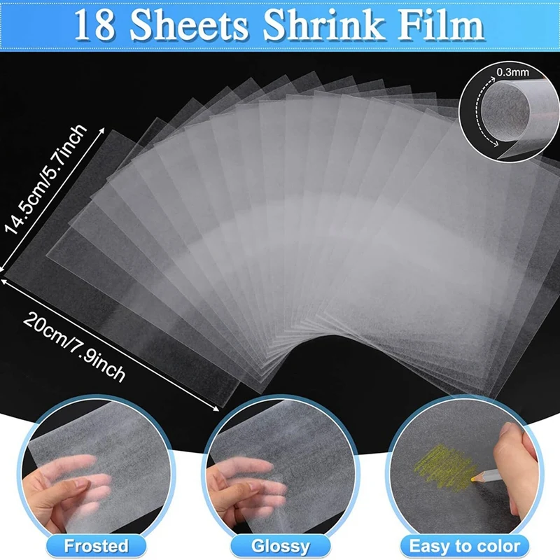 Shrinky Art Paper, Shrink Paper Sheets Shrink Plastic Film For Keychains And Kids Creative- Art Craft Marking