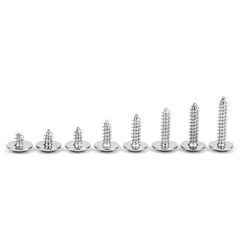 NINDEJIN Phillips Ronde Wasmachine Hoofd Schroef M1.4-M5 Rvs Kruis Ronde Kop Met Pad Zelftappende Schroef PWA