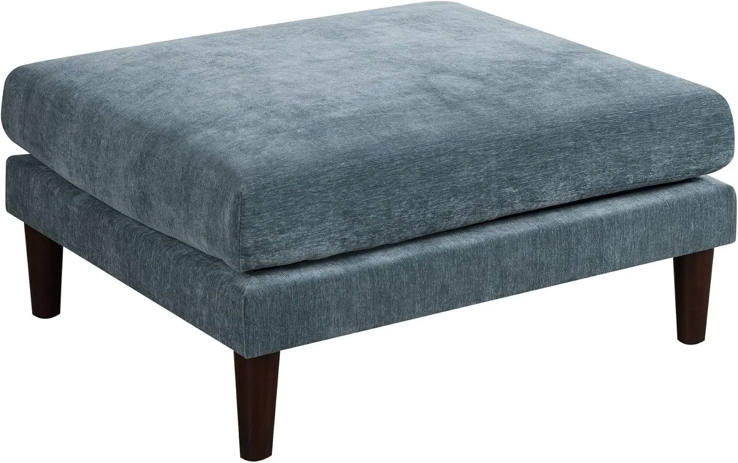 

Benjara Rio 32 H Modular Ottoman, Box Cushion Seat, Wood Legs, Blue