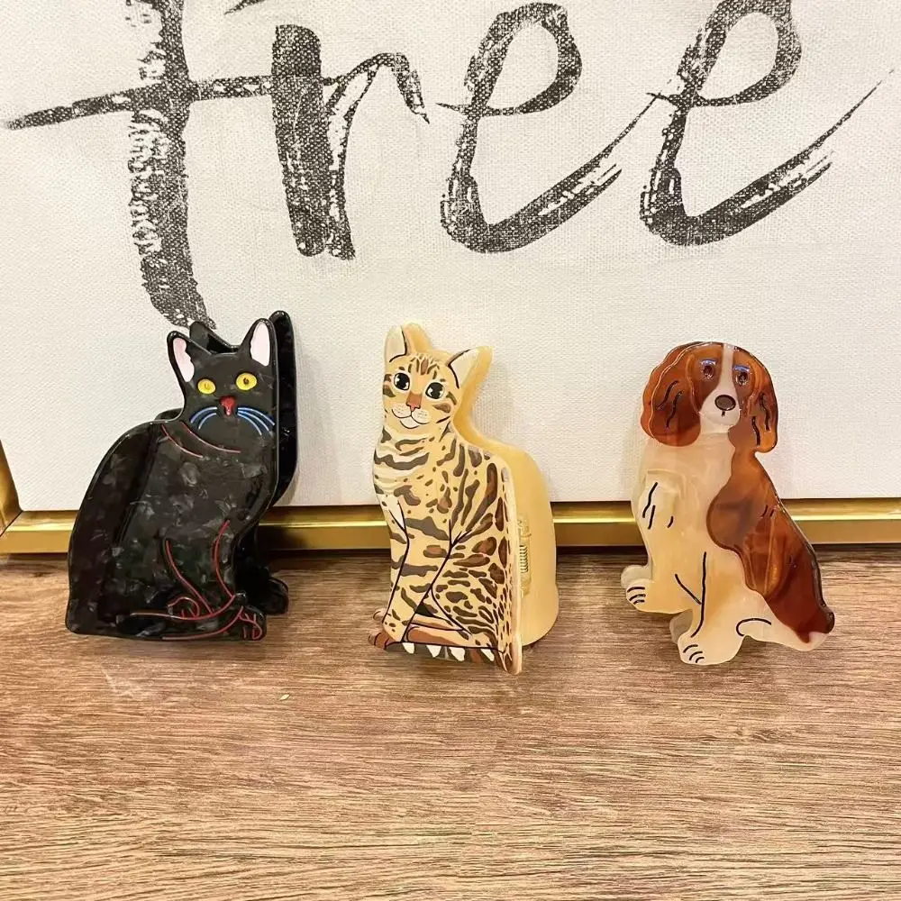 

Personalized Acetic Acid Animal Acetate Hair Claw Pet Cartoon Cat Hair Clip Korean Style Headdress Dog Shark Clip Female