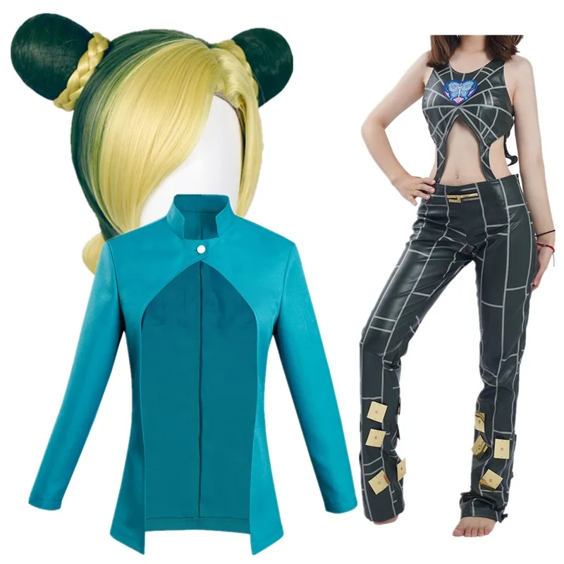 

Jolyne Cujoh Cosplay Costume Anime Fantasia Adult Women Coat Vest Pants Wig Outfits Halloween Carnival Party Suit