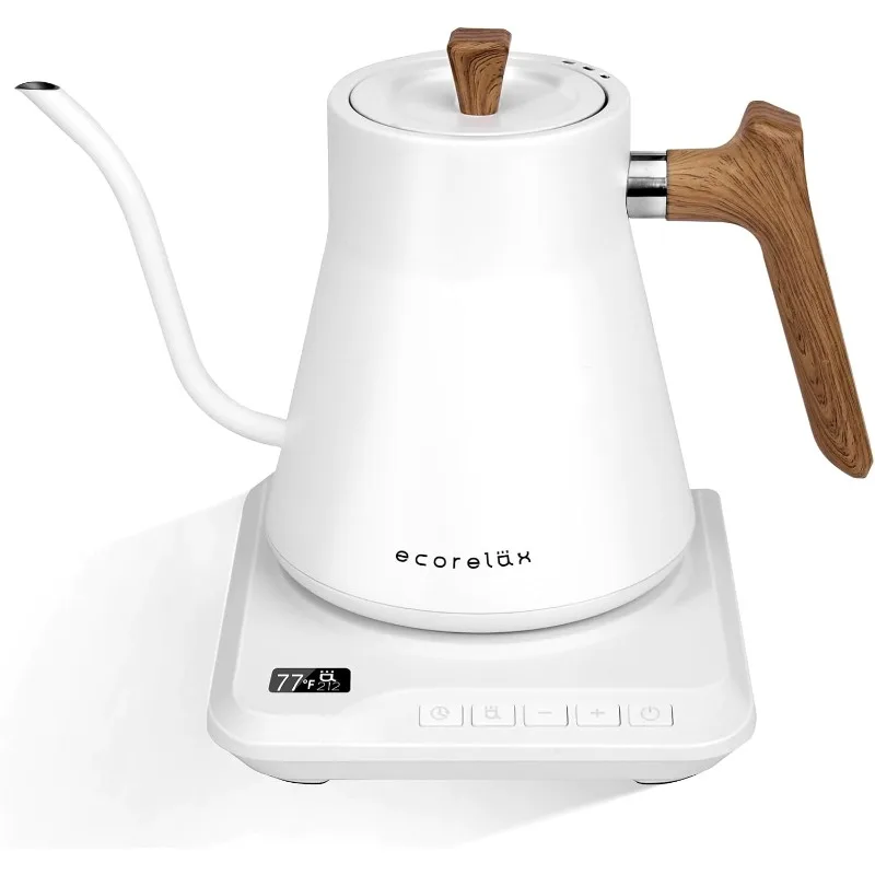 Ecorelax-Hervidor eléctrico de cuello de cisne, Control preciso de temperatura ± 1 ℉, 1200W, para café y té