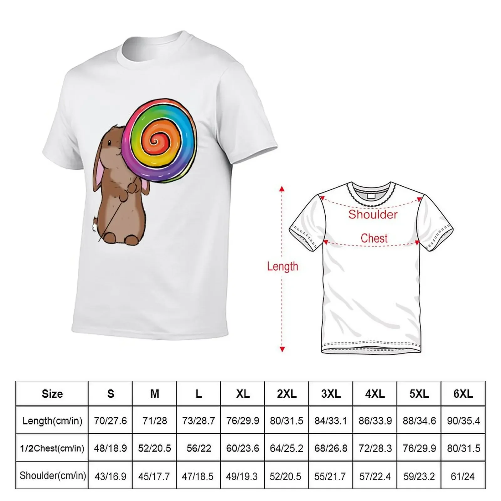 Lollipop rabbit T-shirt Short sleeve tee summer top cute tops sports fans mens workout shirts