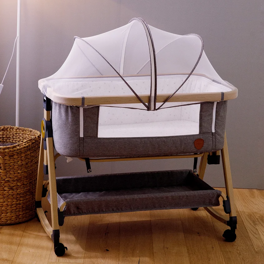 Aluminium Baby Cot Crib Folding Baby Bed Cradle Portable New Cradle For Baby Kids' Cribs